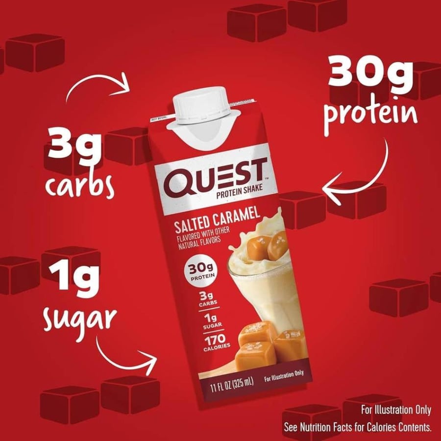 كويست بروتين شيك كراميل مملح 325 مل | Quest Protein Shake Salted Cramel 325ml