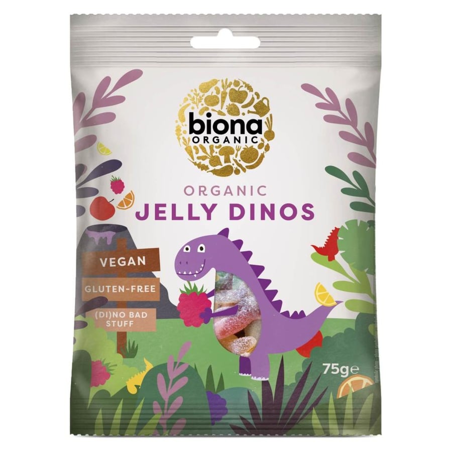 حلوي جيلي دينو عضوية ٧٥غ | Biona Jelly Dinos Organic 75g