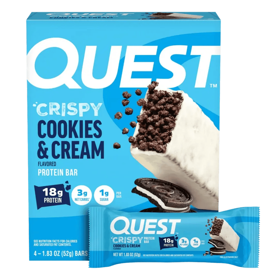 كويست هيرو بار غني بالبروتين بنكهة الكوكيز والكريمة | Quest Nutrition Hero Protein Cookies & Cream