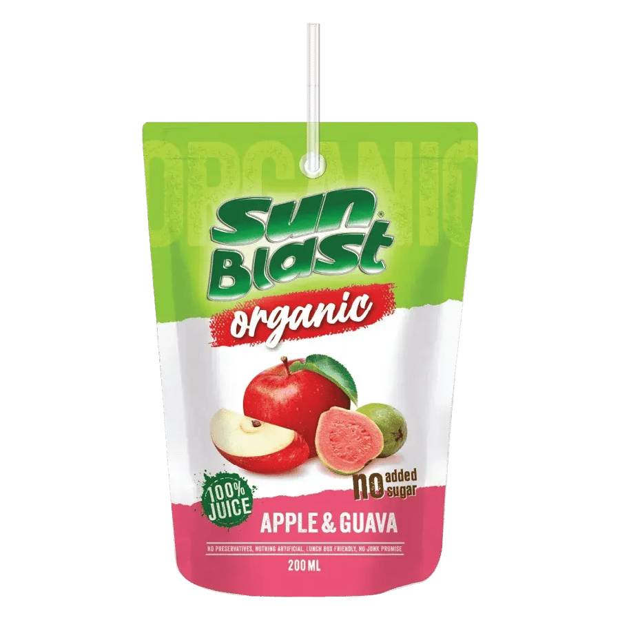 سن بلاست ١٠٠% عصير تفاح و جوافة  عضوي ٢٠٠ مل | Sun Blast Organic Apple & Guava Juice 200ml
