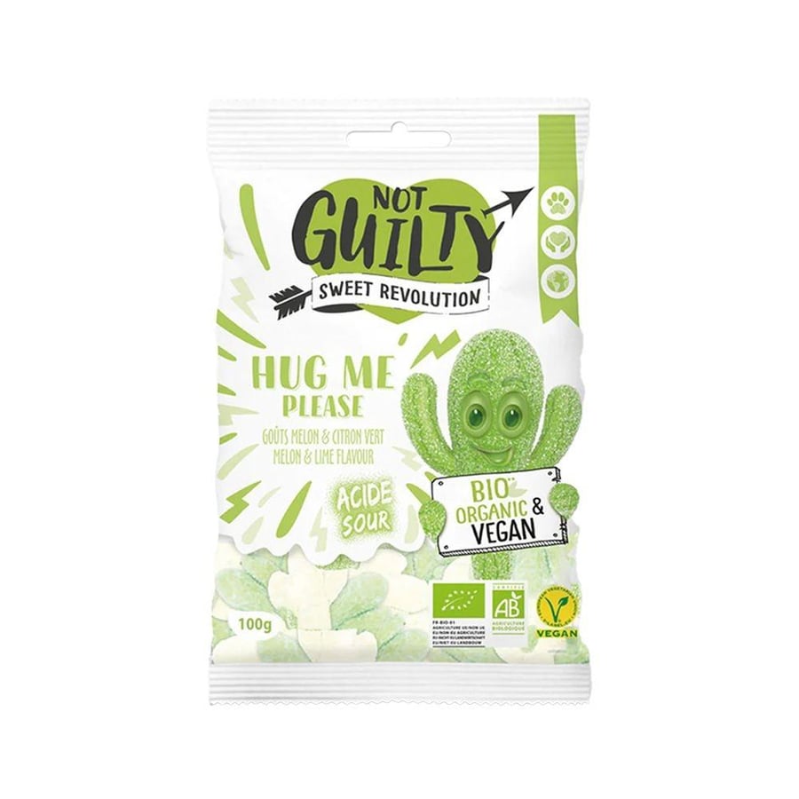 نوت غيلتي حلوى جيلي عضوية ونباتية بنكهة البطيخ والليمون   ١٠٠غ | Not Guilty Organic Vegan gummies melon and lime flavour100g