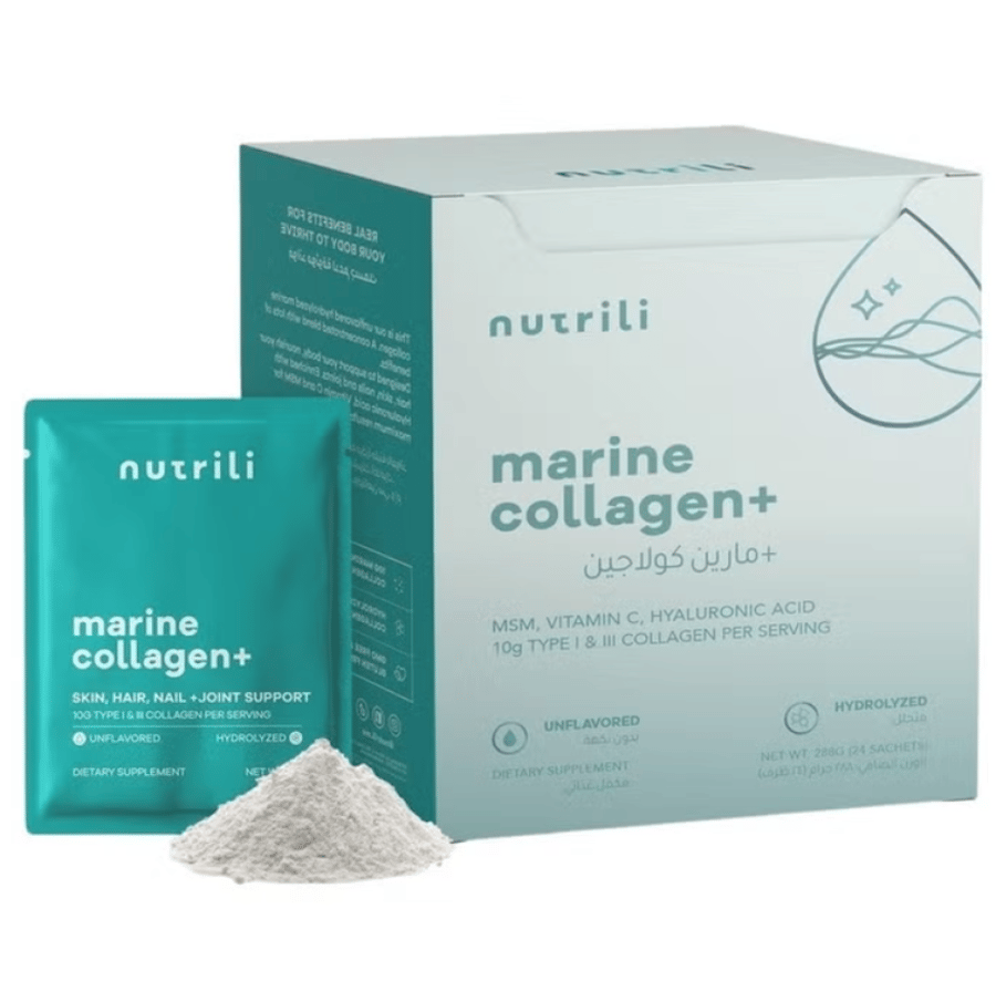 نو تريلي  كولاجين بحري غير منكه 24  كيس | Nutrili Marine Collagen+ Unflavored Sachets, Pack of 24's