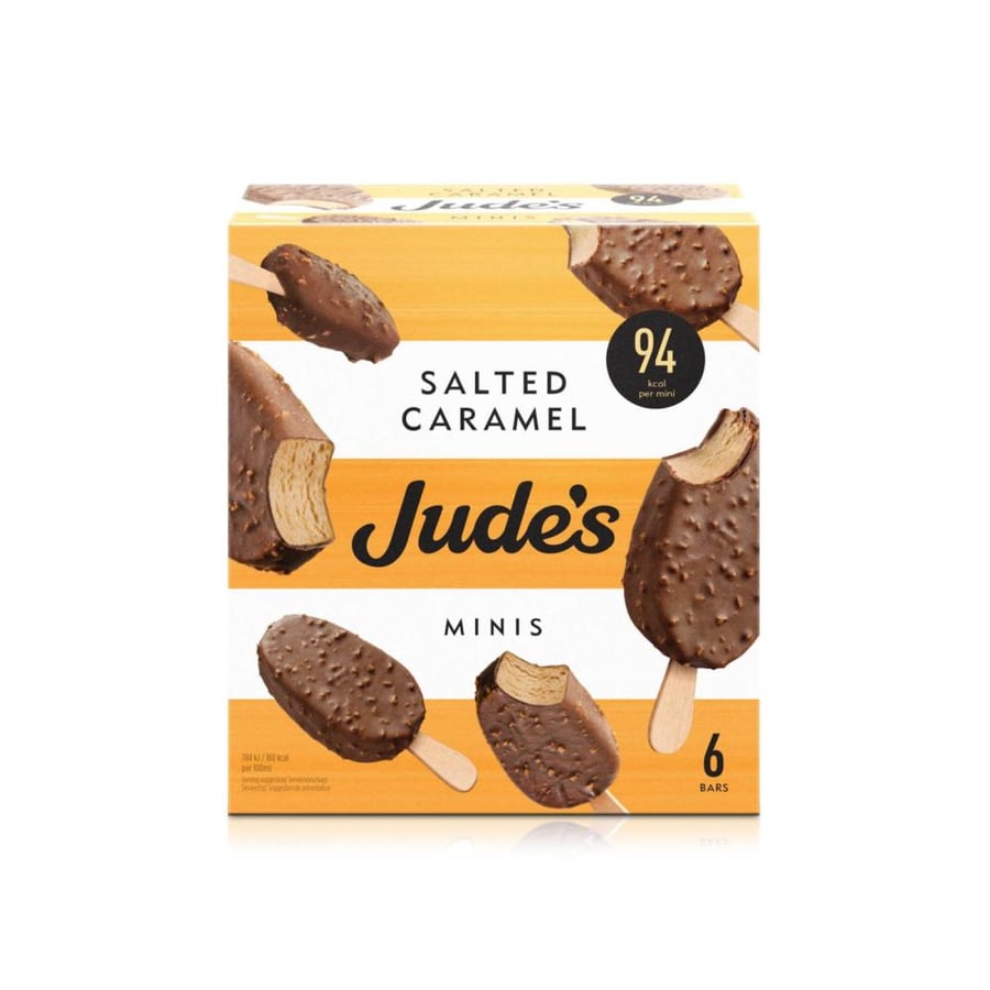 جودز  آيسكريم الشوكولاتة النباتية بنكهة الكراميل المملحة ( ٦ × ٥٠ مل)  ٣٠٠مل | Judes Vegan Salted Caramel Minis Multipack 6x50ml
