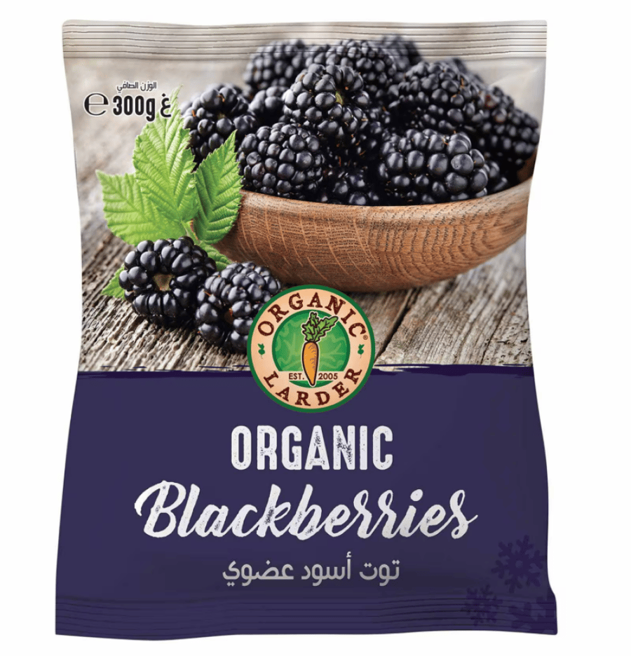 أورجانيك لاردر توت اسود عضوي  المجمد ٣٠٠غ | Organic Larder Organic Frozen Blackberries 300g