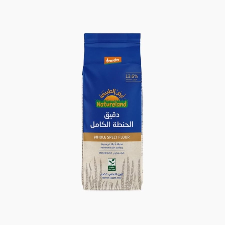 ارض الطبيعةدقيق الحنطة الكامل ١كجم  عضوي | Natureland Organic Whole Spelt Flour 1kg
