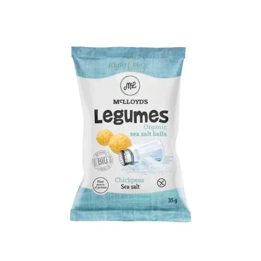 ماكلويدز سناكس كرات الحمص العضوي بالملح البحري  خالي من الغلوتين 35غ | Mclloyd's Legumes Organic Sea Salt Balls GF 35g