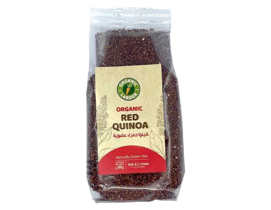 كينوا حمراء عضوية خالي من الجلوتين 340جم | Organic Larder - Organic Red Quinoa 340gm