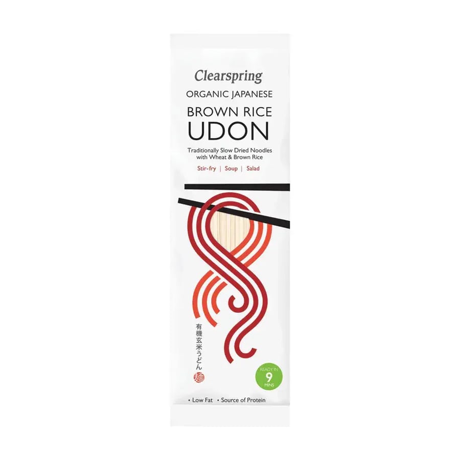 كلير اسبرينج مكرونة سوبا الارز البني ٢٠٠غ | Clearspring Organic Brown Rice Udon Noodles 200g