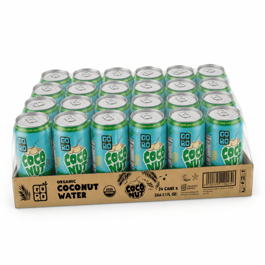 جو رو ماء جوز الهند العضوي الطبيعي ١٠٠٪ ٣٣٠ مل - العلبة تحتوي على 24 قطعة  |  GORO Organic Pure Coconut Water 330ml - Pack of 24 Pieces