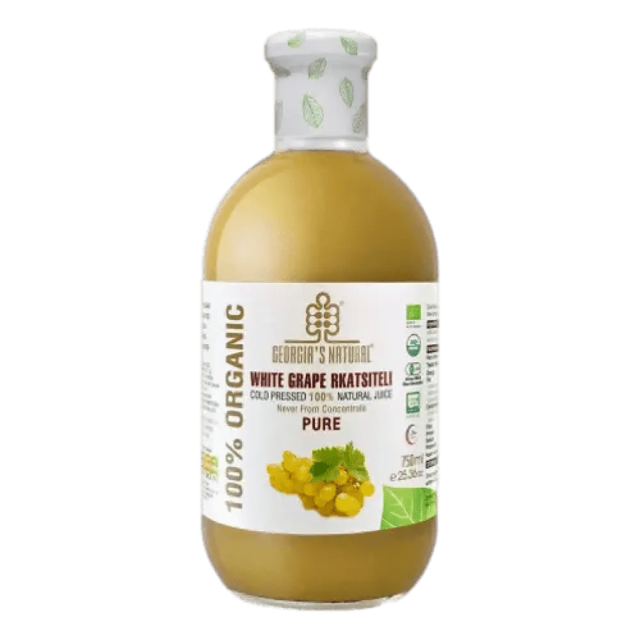 جورجيا عصير اركاتسيتيلي ابيض  الطبيعي العضوي  النقي ٧٥٠مل | Georgia's Natural Organic Pure White Grape Rkatsiteli Juice 750ml