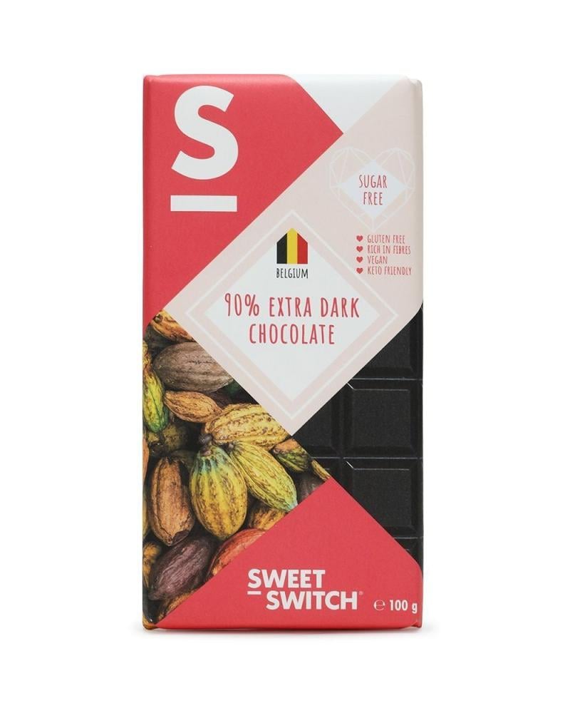 سويت سويتش شوكولاته داكنه 90%  100غ | Sweet Switch Belgian 90% Dark Chocolate 100g