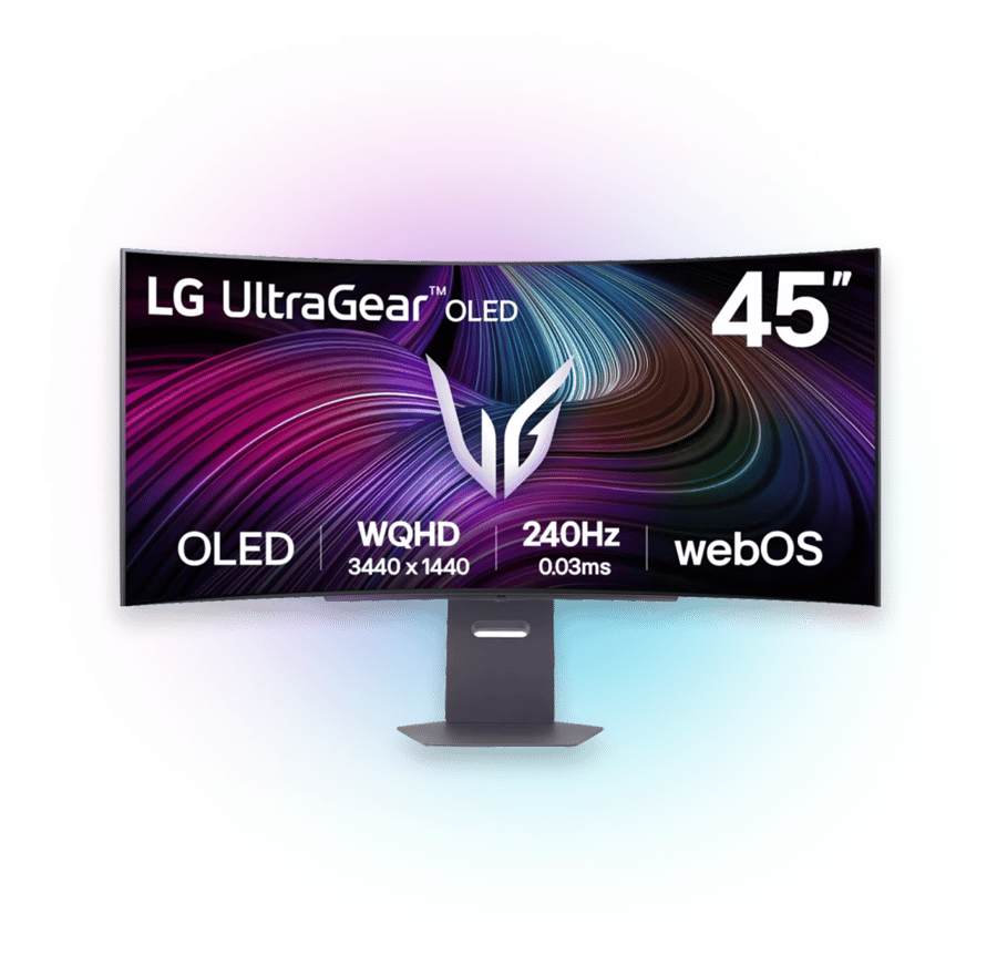 LG UltraGear™ OLED 45” QHD 240Hz Gaming Monitor, 240Hz Refresh Rate, 0.03ms (GtG) Response Time, Black 45GX90SA-B