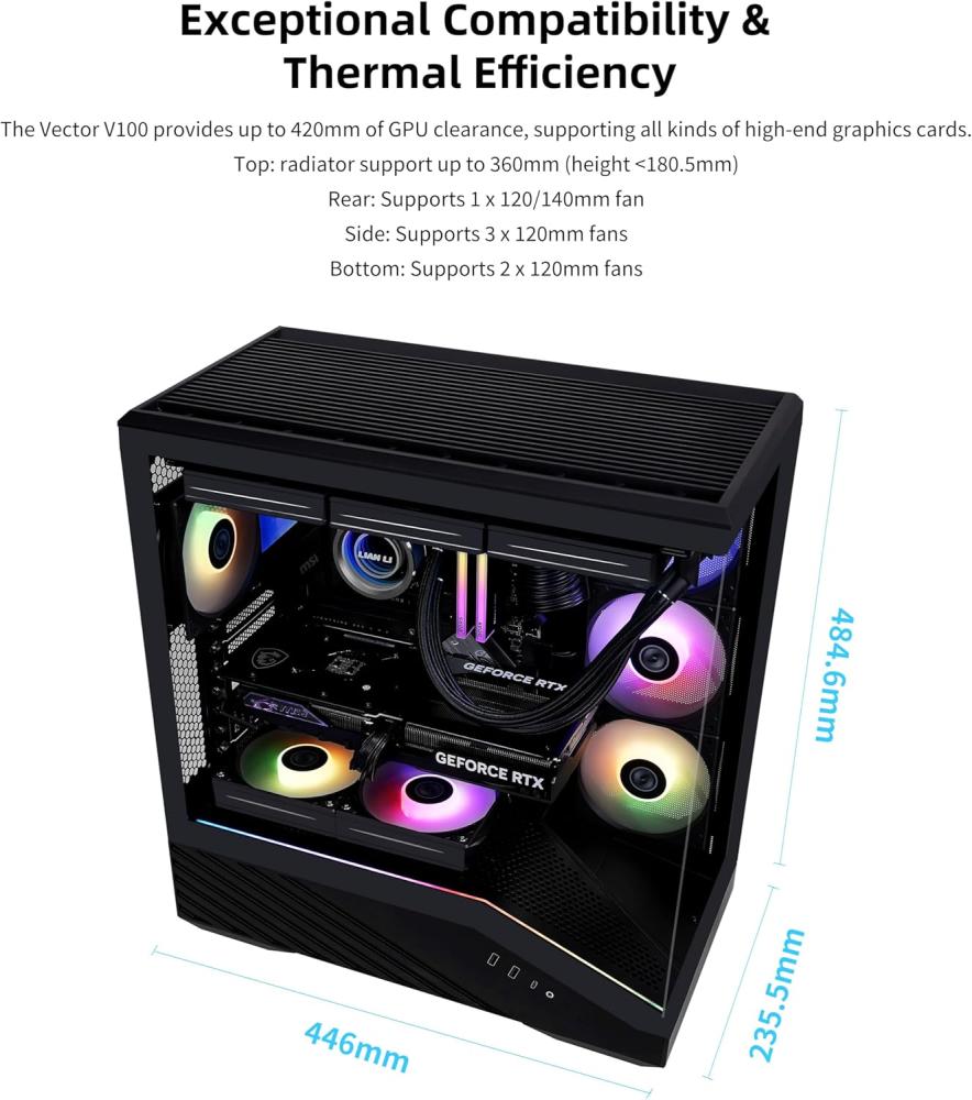 Lian Li V100 ATX Mid-Tower PC Case - Black
