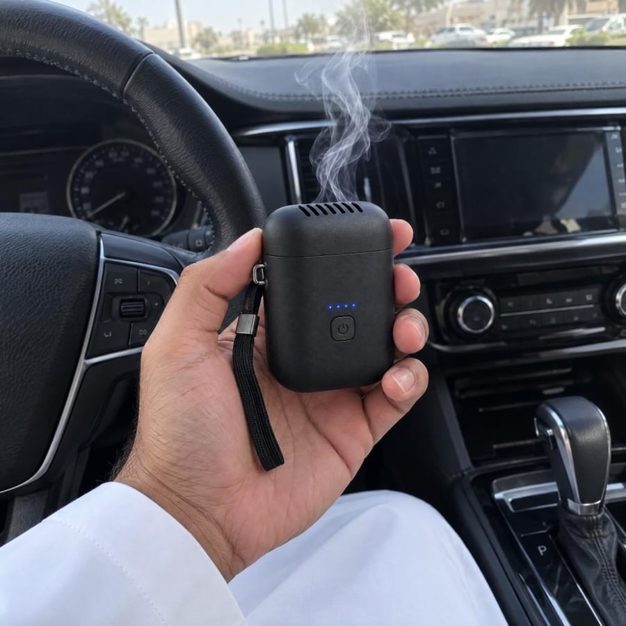 مبخرة الجيب باليد داخل السيارة