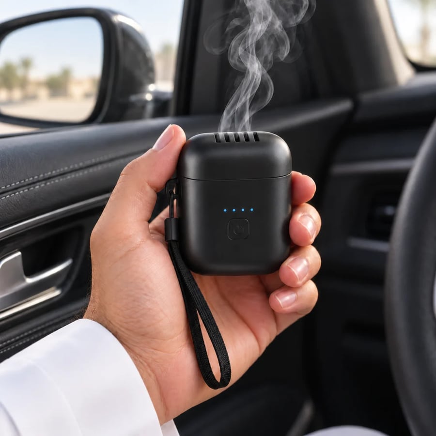 مبخرة الجيب من أوصاف | أصغر مبخرة تمشي معك — بحجم الكف، شحن USB