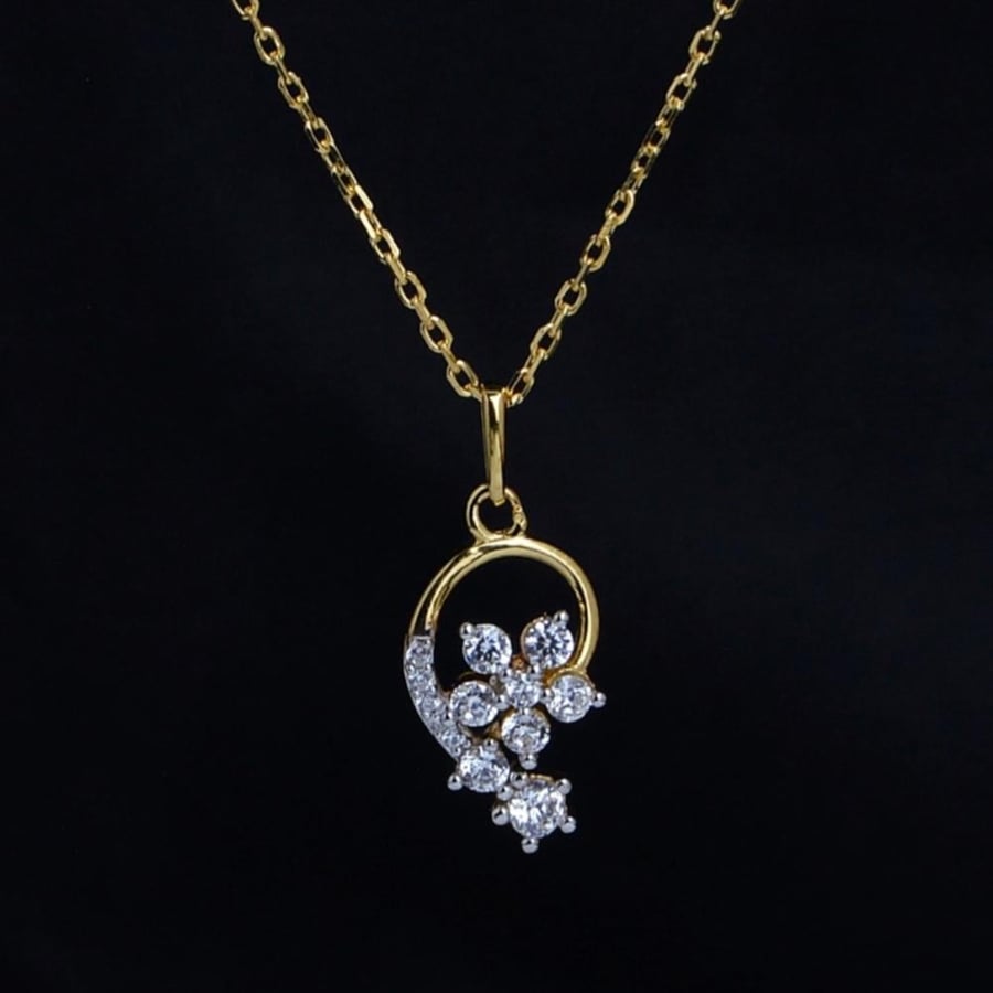 Gold Zircon Fused Pendant from Rams