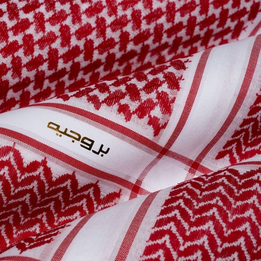 شماغ بروجيه الذهبي المختلف خطوط حمراء