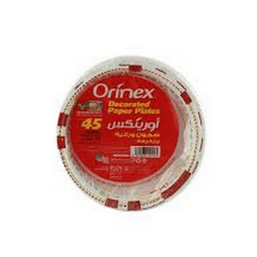 Orinex 8.5" Round Decorative Paper Plates (45 Count)