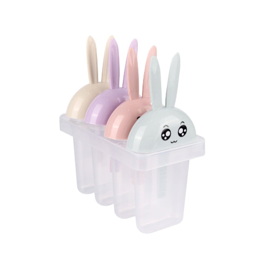 Colorful rabbit-shaped ice cream mold (4 molds)
