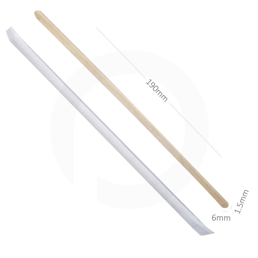 Wooden sticks, coated, for stirring and mixing drinks, various sizes (100 pieces)