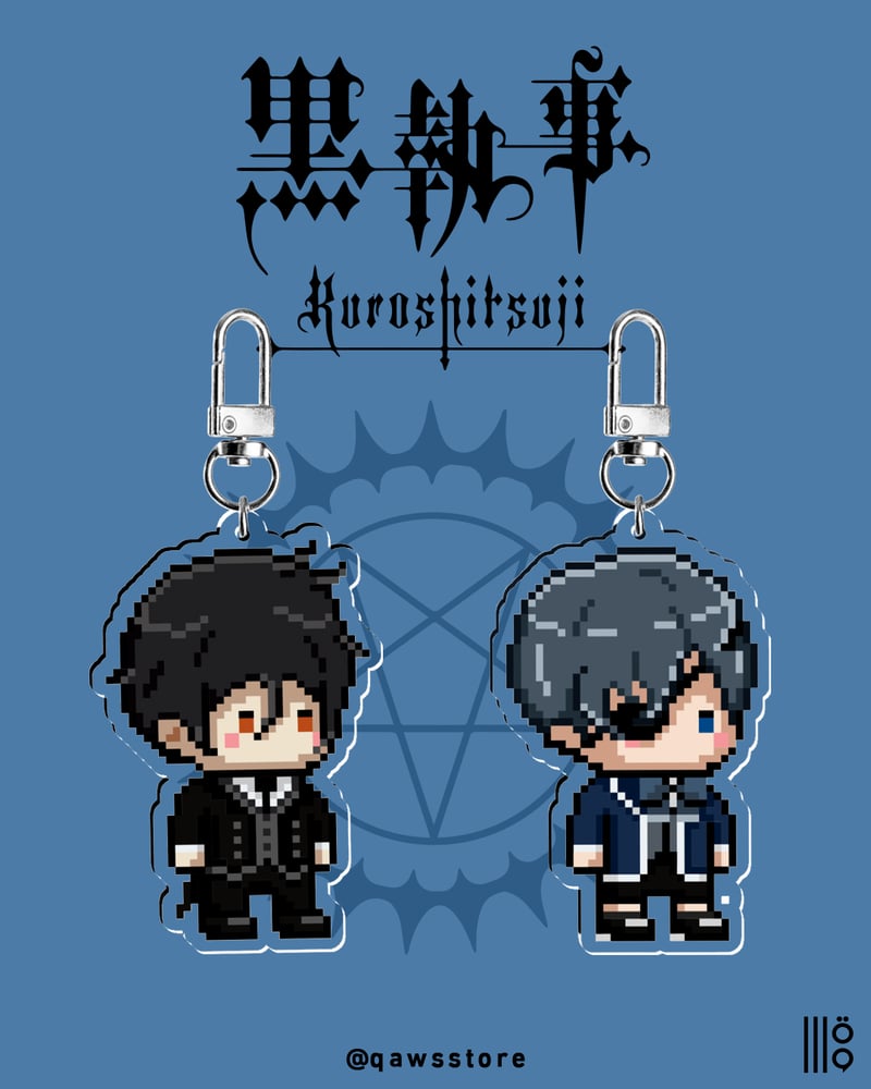 [ميداليه] سلسلة مفاتيح اكريلك الخادم الأسود  | kuroshitsuji keychain