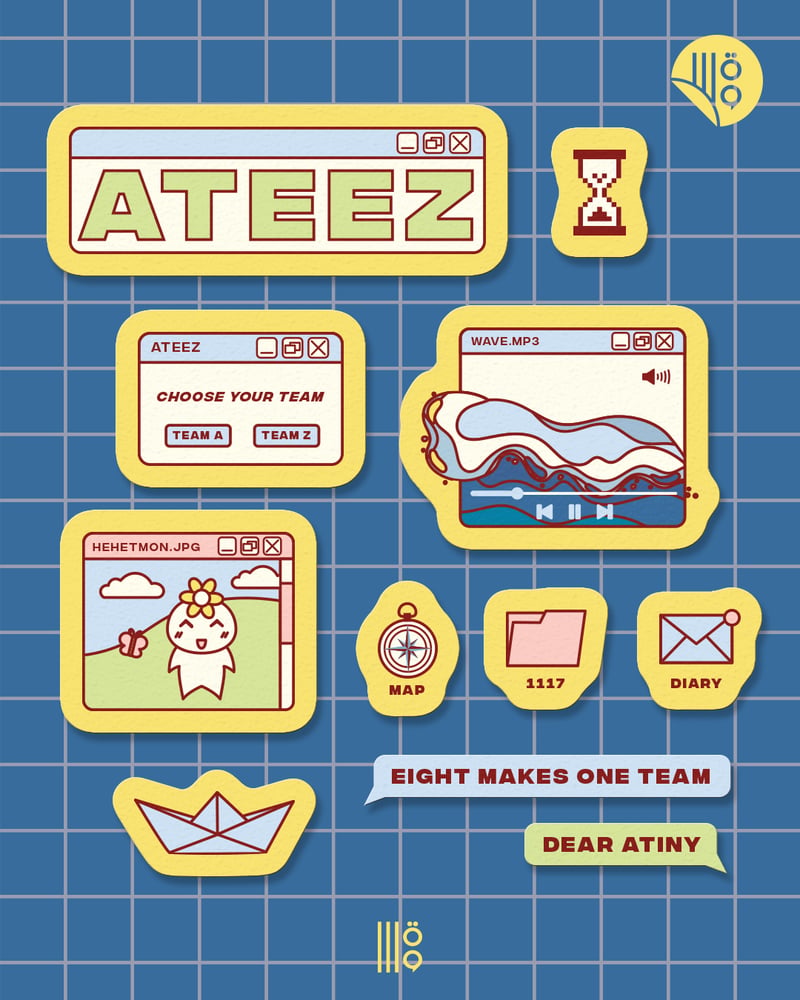 [ملصقات] ايتيز سطح المكتب | Ateez desktop stickers