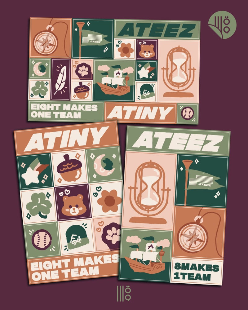 [ورقة ملصقات] ستكر ايتيز | Ateez stickers