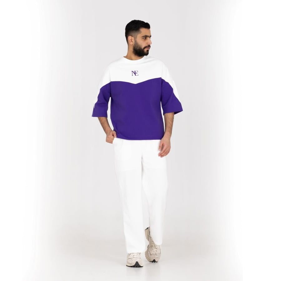 Purple and white t-shirt
