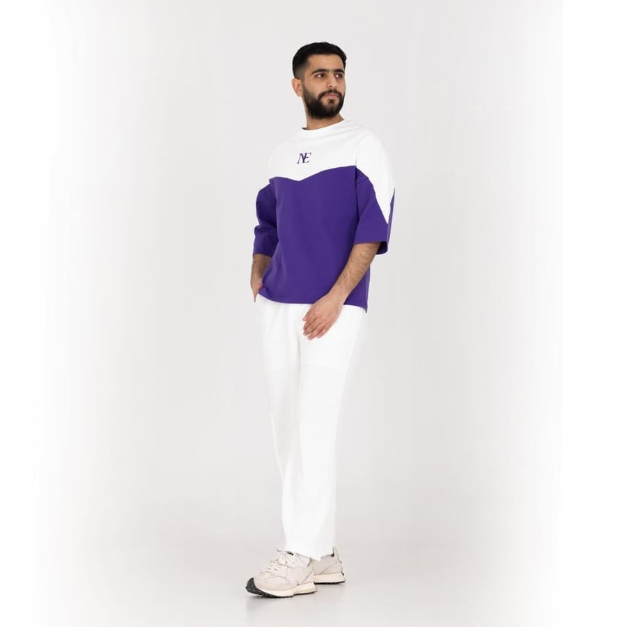 Purple and white t-shirt