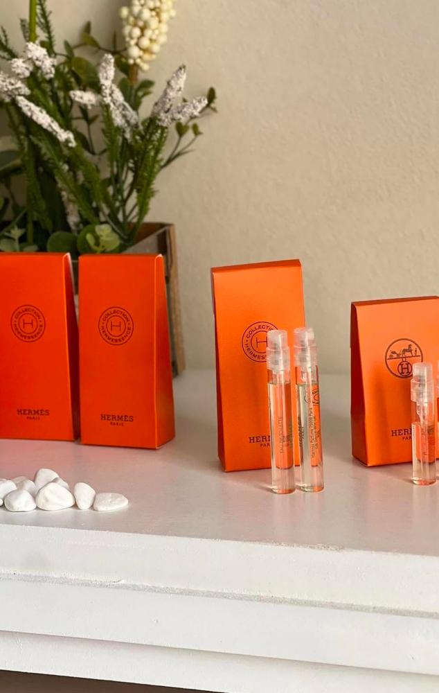 توزيعات هيرمز ١٠حبات كل حبه تحتوتي ع عبوتين مـ♡ـن العطر اصلي