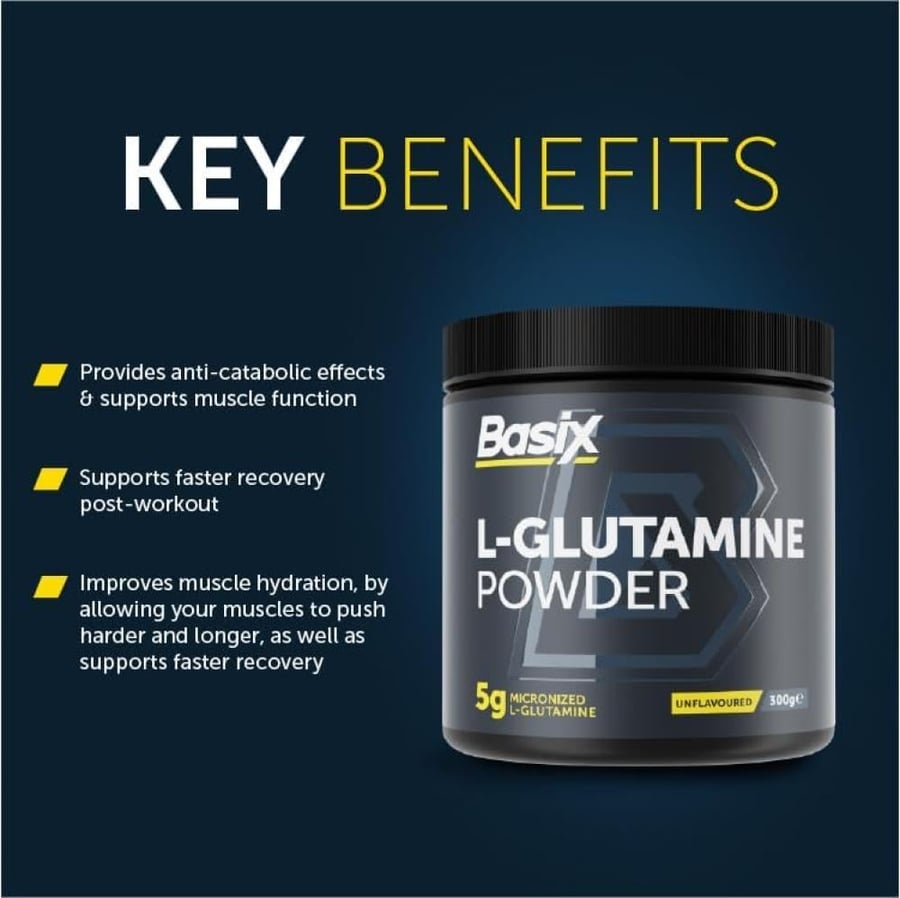 Basix Bisix L-Glutamine 300g - L-Glutamine Powder  300g