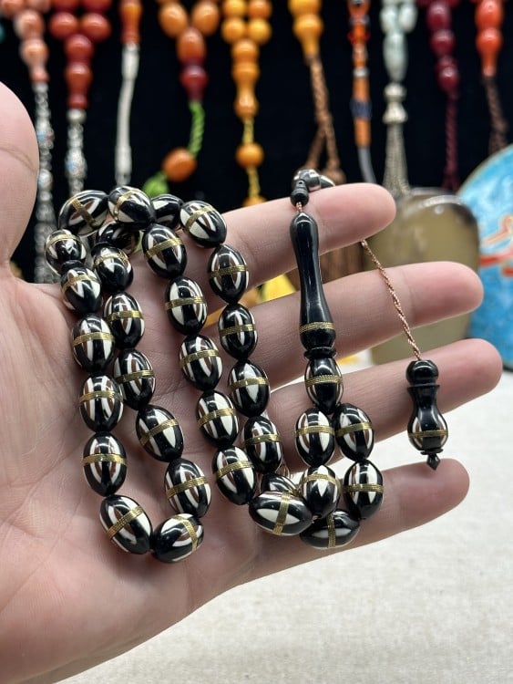 كوك اسود مطعم عاج ونحاس تمليكه ٨ مل