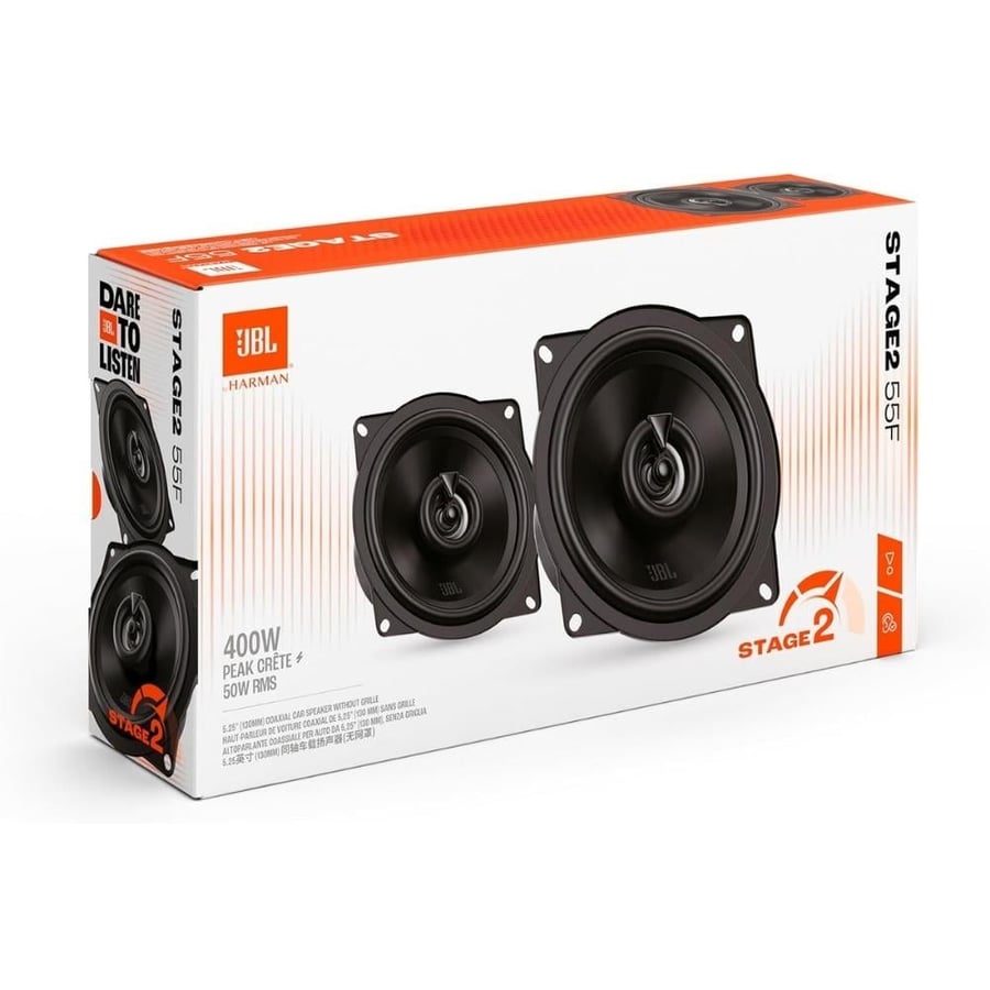 طقم سماعات سيارة JBL Stage2 55F - مقاس 5.25 بوصة بقدرة 400 واط (بدون شبك)