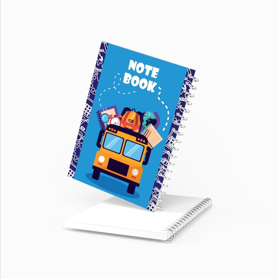 طباعة مفكرة Back to school - مقاس A5 - سلك أبيض