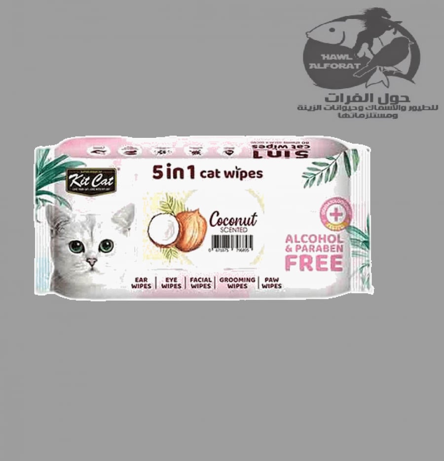 منديل مبلل 5 في 1 براحة الجوز الهند - حول الفرات