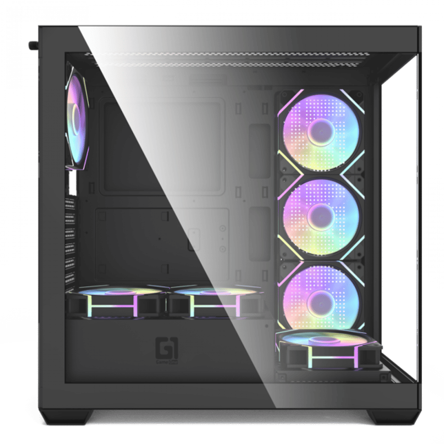 GameOne Phantom X7 Gaming Case - كيس قيمنق جيم ون فانتوم X7 بـ 7 مراوح ARGB - أسود