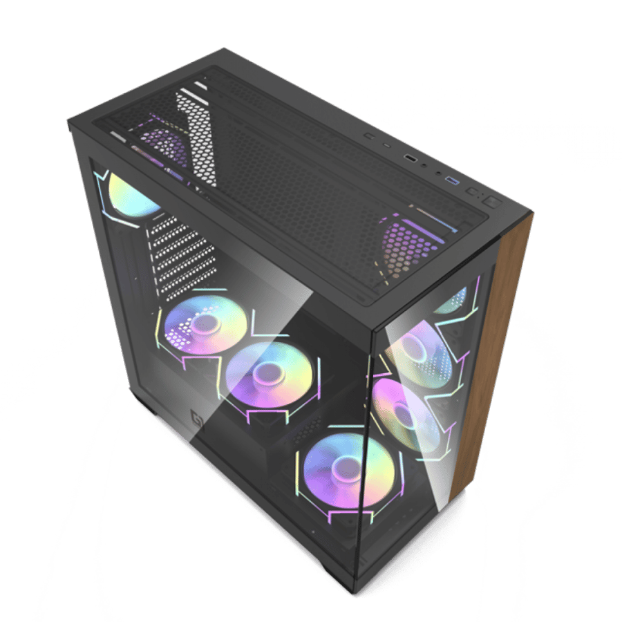GameOne Phantom X7 Gaming Case - كيس قيمنق جيم ون فانتوم X7 بـ 7 مراوح ARGB - أسود