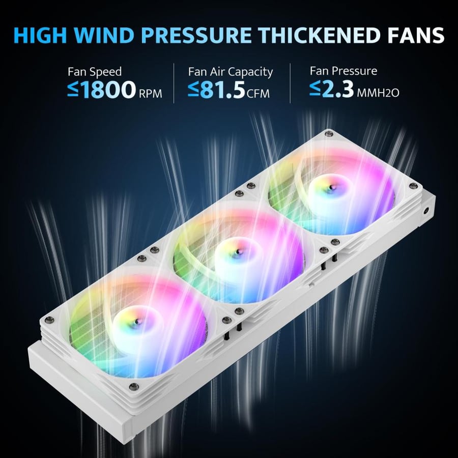darkFlash DG360 AIO Liquid Cooler - مبرد مائي ديد فلاش DG360 الكل في واحد ابيض