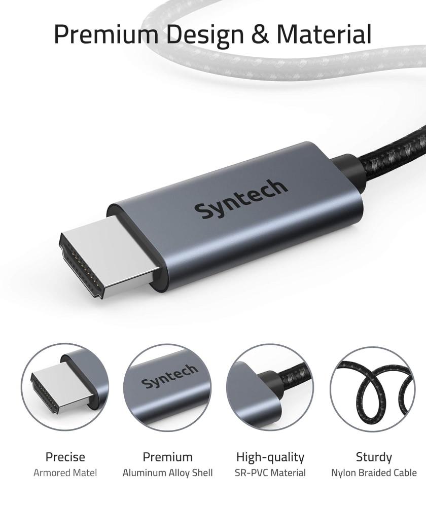 Syntech 4K HDMI Cable (3m) 18Gbps - كابل سينتك HDMI 4K بطول 3 أمتار سرعة عالية