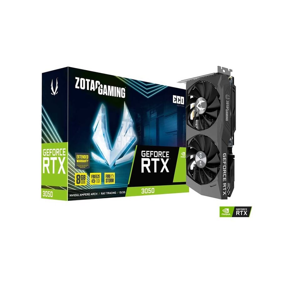 كرت شاشه ZOTAC GAMING GeForce RTX 3050 ECO سعة 8 جيجابايت GDDR6