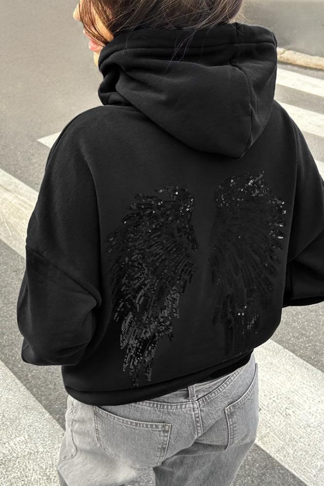Wings sequin hoodie