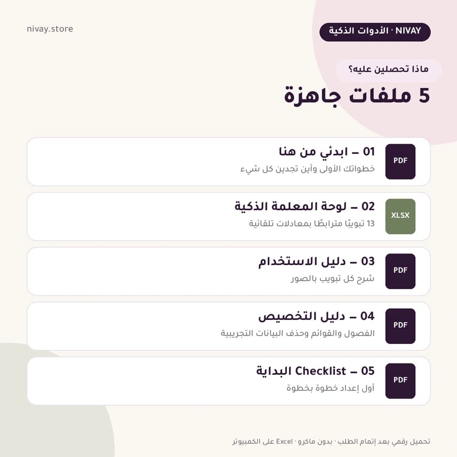 ماذا تحصلين عليه - 5 ملفات