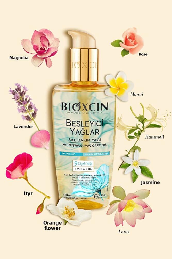 Bioxcin زيت العناية بالشعر 150 مل - خالي من الكبريتات، مضاد لتساقط الشعر للشعر الجاف والتالف