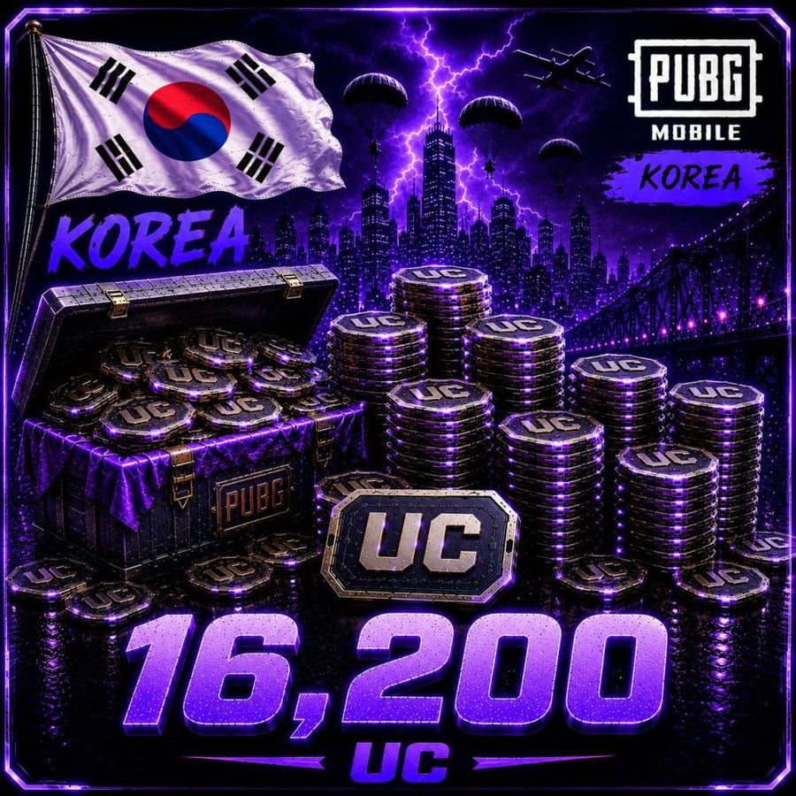 قسط شحن ببجي الكورية PUBG Mobile KR UC 16200