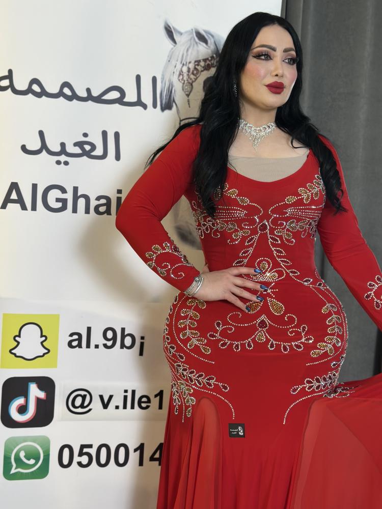 فستان احمر سترتش كوري اصلي كرستال