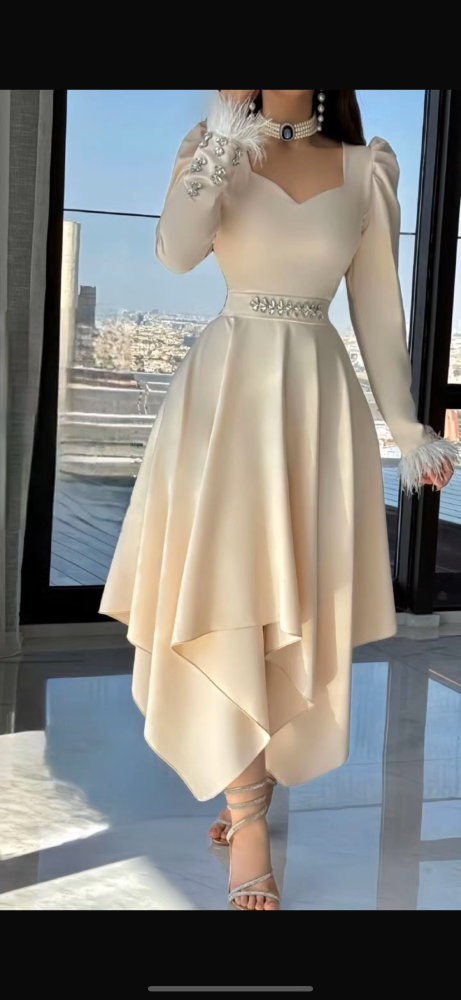 فستان لونين احمر سكري