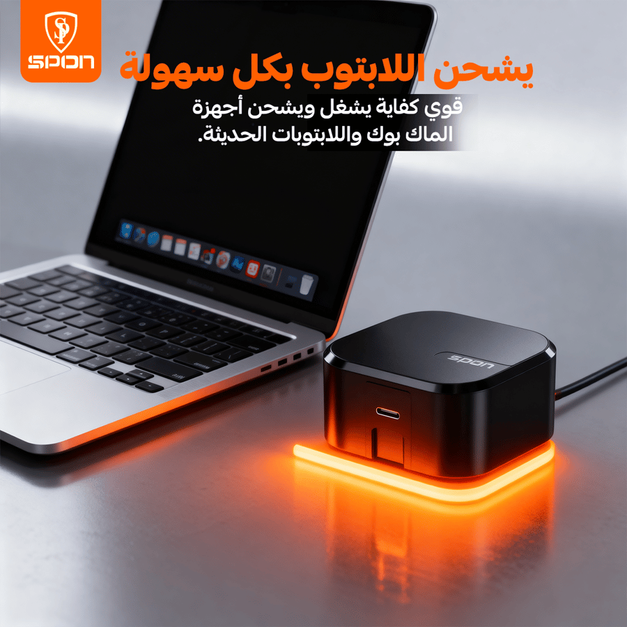 رأس شاحن SPON السريع - قوة 60 واط مع منفذ -Type C