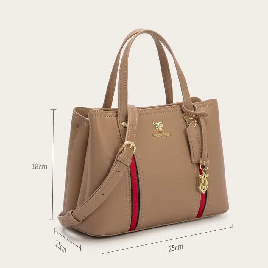 A women's bag in medium size in khaki color