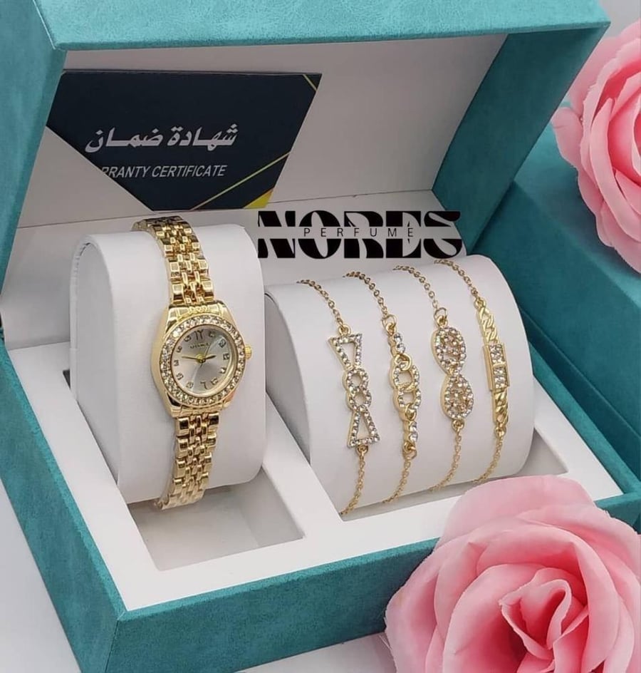 طقم ساعات وإكسسوارات نسائي