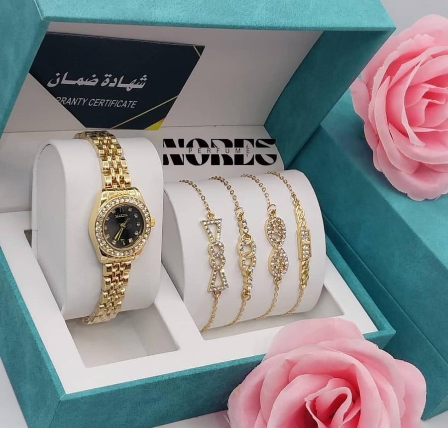 طقم ساعات وإكسسوارات نسائي
